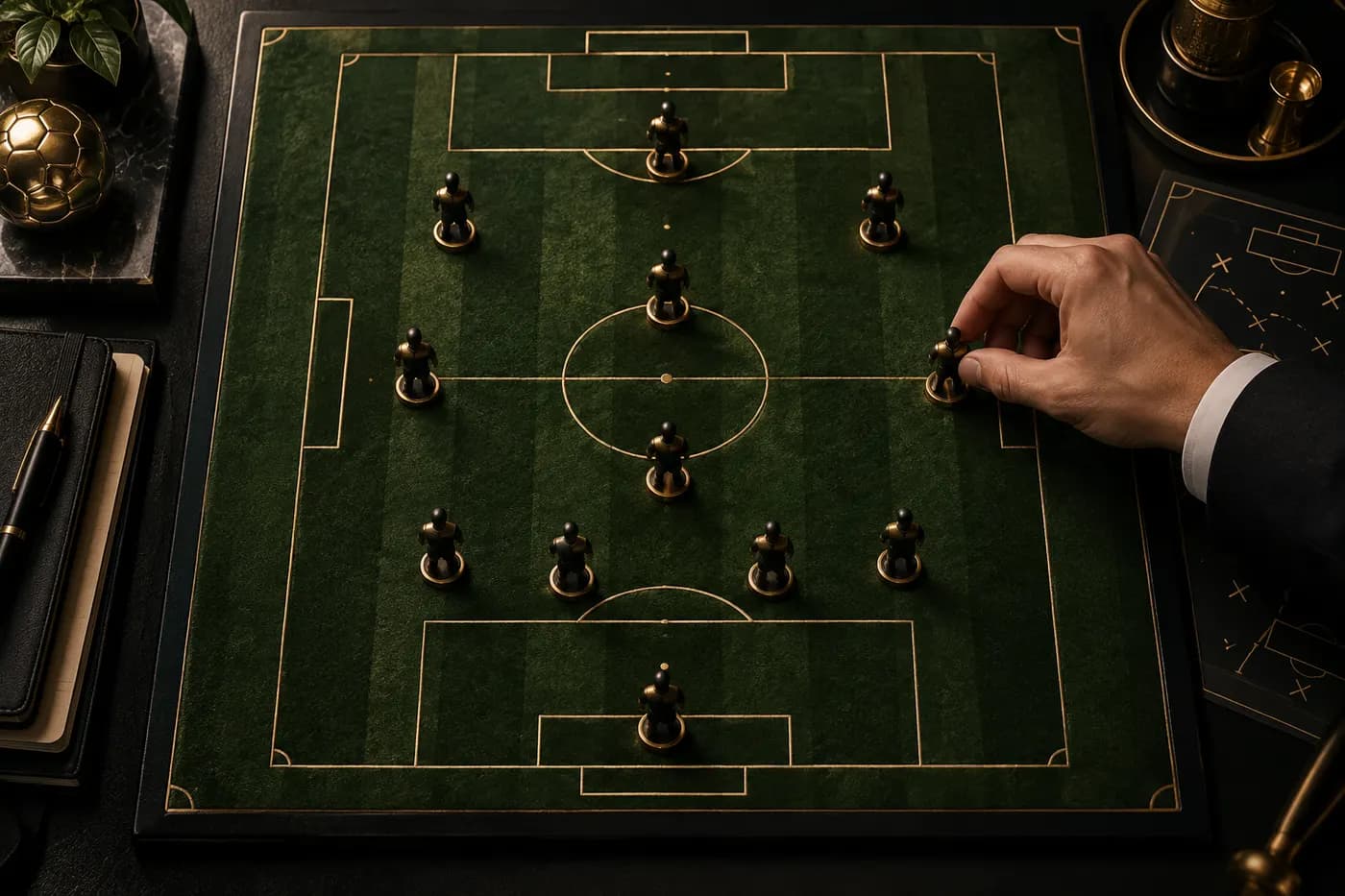 Kadro ve taktik planlamasını gösteren premium futbol panosu